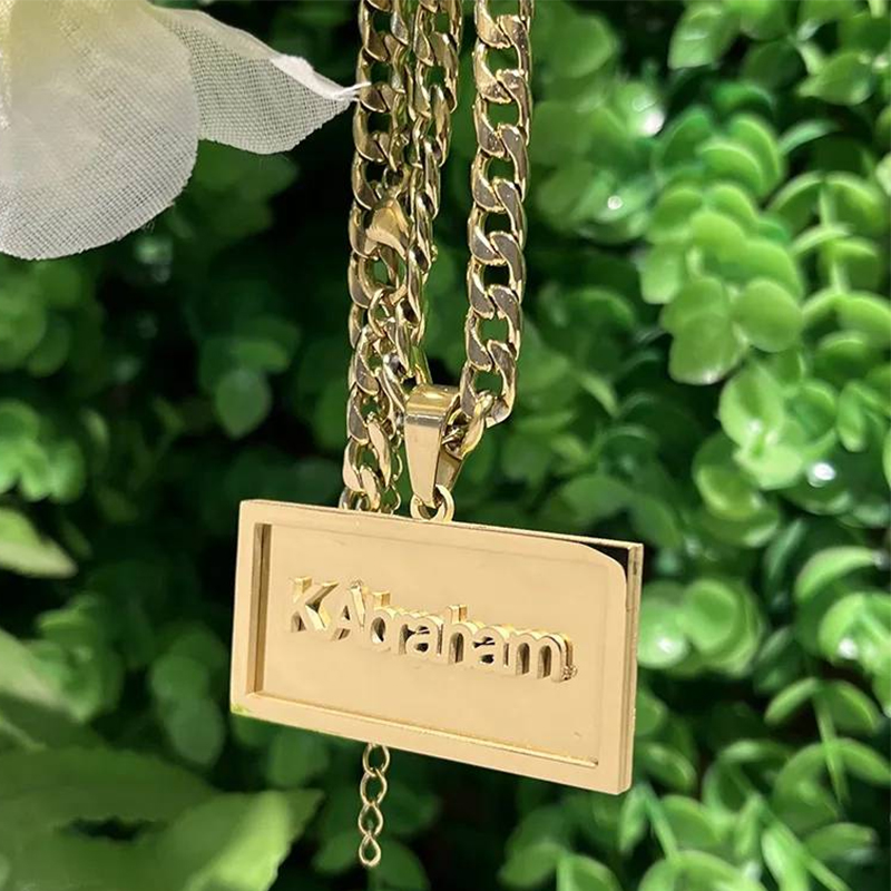 Engraved Name Necklace - Nazwa własna Naszyjnik hip-hopowy dla mężczyzn