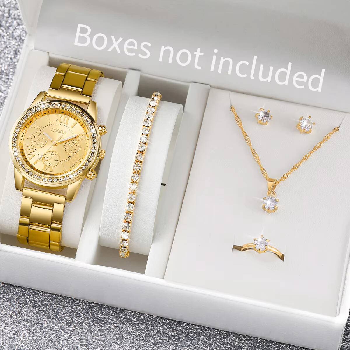 Jewels On Watches - 6 sztuk/zestaw Modne damskie zegarki z