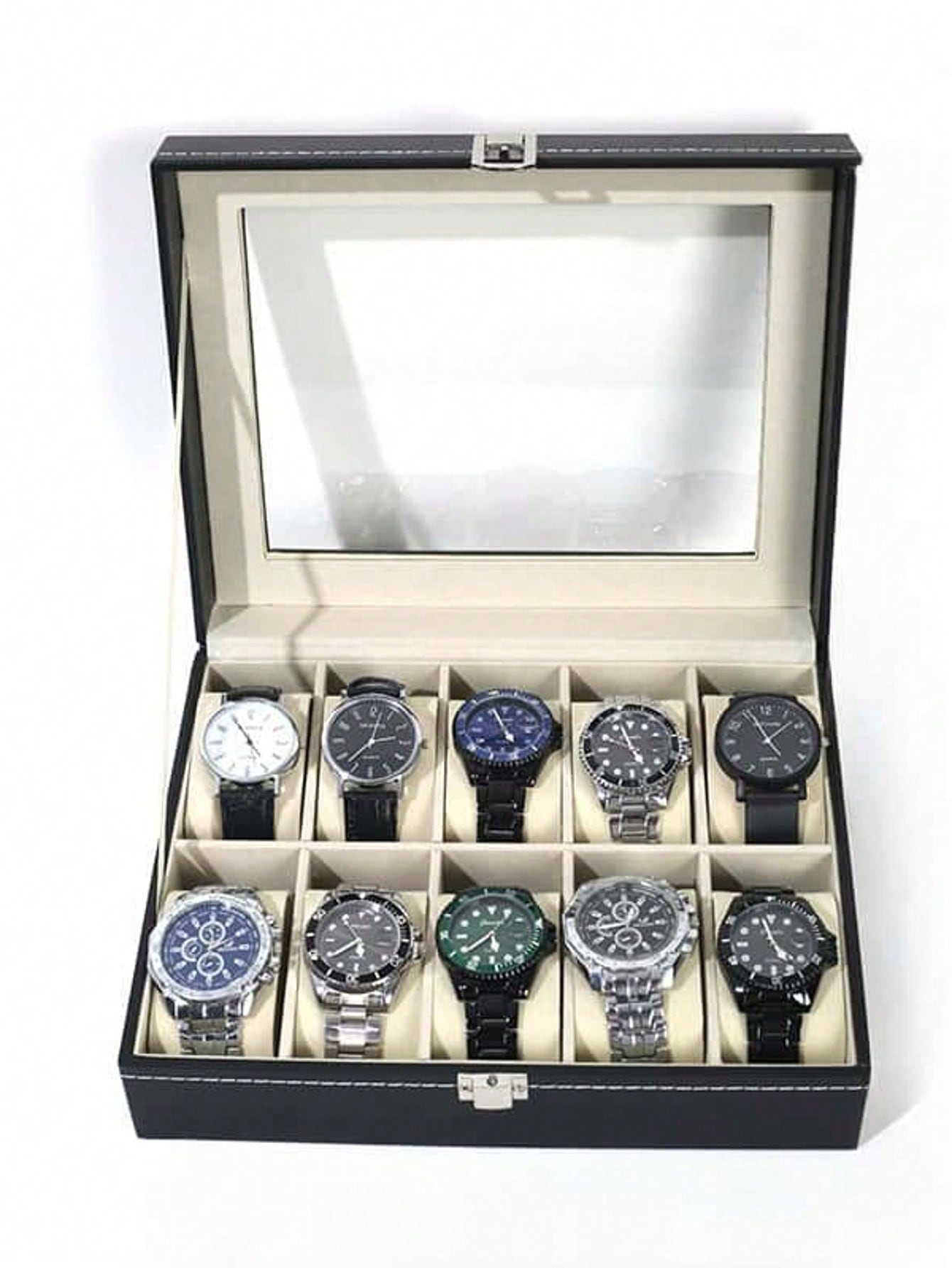 High Jewelry Watches - Skórzane pudełko na zegarki z zamkiem,