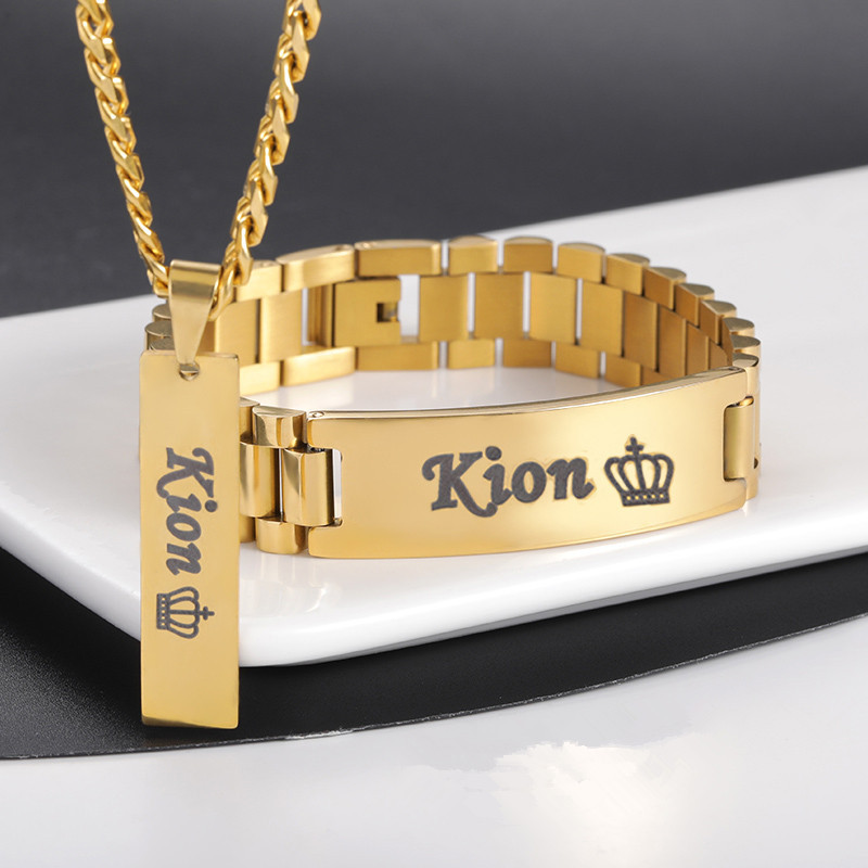 Engraved Name Necklace - Niestandardowy naszyjnik z imieniem dla mężczyzn