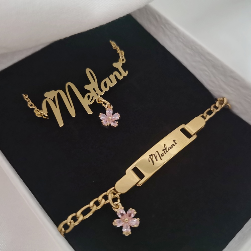 LeeChee kwiat cyrkon mały wisi – Engraved Name Necklace recenzja i cena