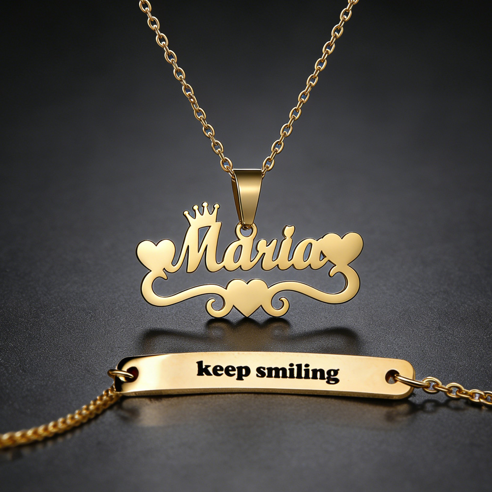 Personalizowany zestaw biżuter – Engraved Name Necklace recenzja i cena